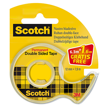 Scotch Double Sided Tape 665 - ruban adhésif double-face avec dérouleur -  12mmx7,9m - Schleiper - e-shop express