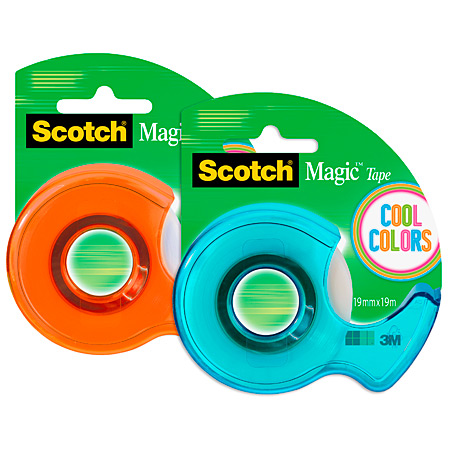Scotch Magic Tape 810 - Cool Colors - ruban adhésif transparent - 19mmx19m  - avec dérouleur coloré (couleurs assorties) - Schleiper - Catalogue online  complet