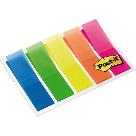Post-It Index - set de 5x20 onglets colorés adhésifs