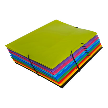 Alpha 3 flaps folder with elastic - coloured PP - A4