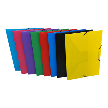 Alpha 3 flaps folder with elastic - coloured PP - A5