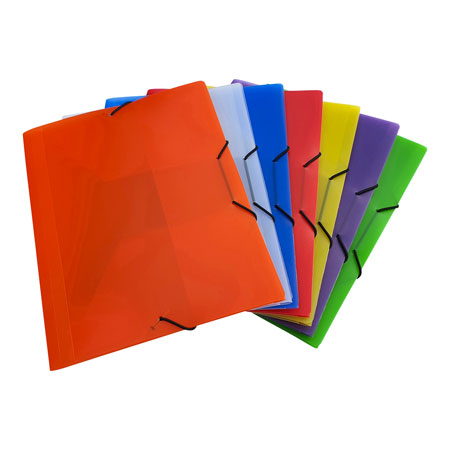 Alpha 3 flaps folder with elastic - clear coloured PP - A5