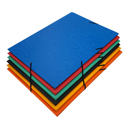 Alpha 3 flaps folder with elastic - satin cardboard - A3