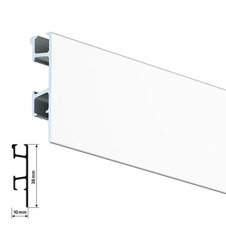 Artiteq Click Rail Pro - wall rail - 2m - raw white