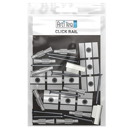 Artiteq Click Rail - fastener kit for wall rail 2m - white