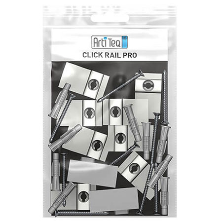 Artiteq Click Rail Pro - fastener kit for wall rail 2m - white