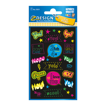 Avery Zweckform ZDesign Kids - sheet of self-adhesive neon label - 76x120mm