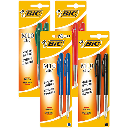 Bic M10 Clic - set of retractable ballpoint pens - medium point