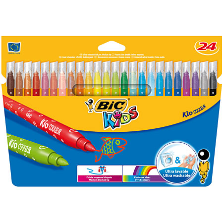 Bic Kids Kid Couleur - étui en carton - assortiment de feutres de coloriage  - Schleiper - e-shop express