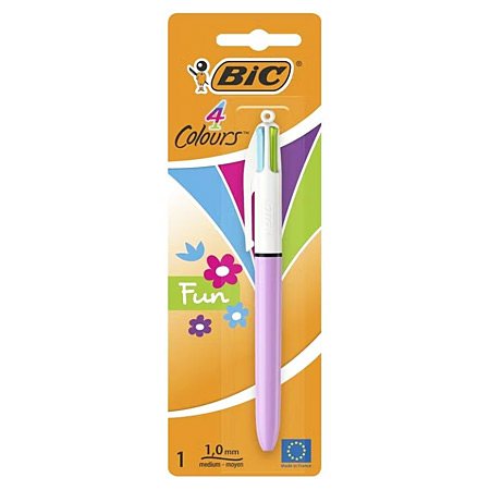 BIC - BIC Stylo bille 4 couleurs rétractables Fun. Pointe Moyenne
