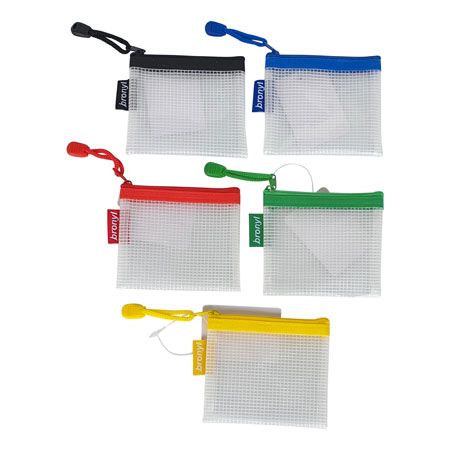 Bronyl Envelope - coloured clear plastic - sliding-zip closure - 10x9cm