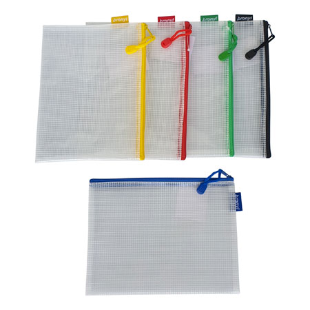 Bronyl Envelope - coloured clear plastic - sliding-zip closure - A5