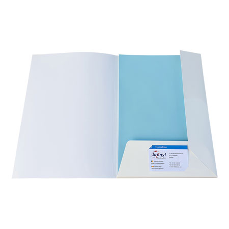 Bronyl 2 flaps presentation folder - 250g chromolux - with 5mm gusset - white - A4