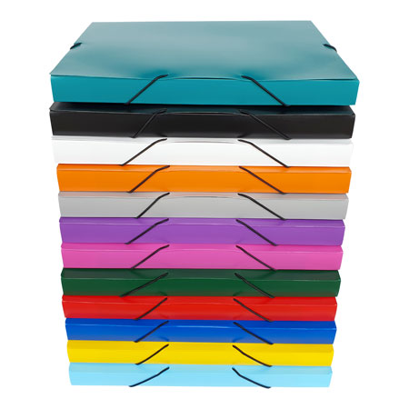 Bronyl Ranking box - coloured PP 5/10 - rubber band fastening - A4 - 25mm spine