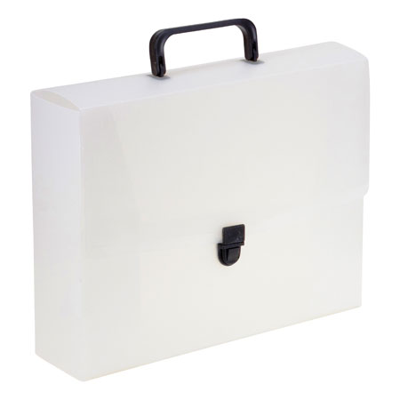 Bronyl Portfolio with handle - clear white PP - A4 - 80mm