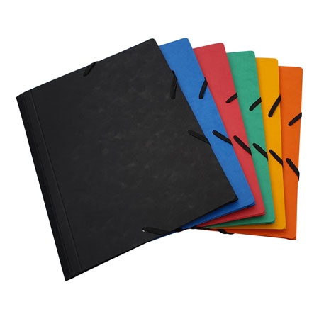 Bronyl 3 flaps folder with elastic - satin cardboard - A5