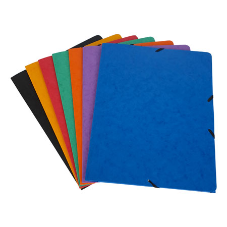 Bronyl 3 flaps folder with elastic - satin cardboard - A4