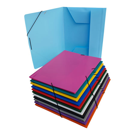 Bronyl 3 flaps folder with elastic - coloured PP - A4