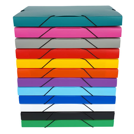 Bronyl Ranking box - coloured PP 8/10 - rubber band fastening - A4 - 25mm spine