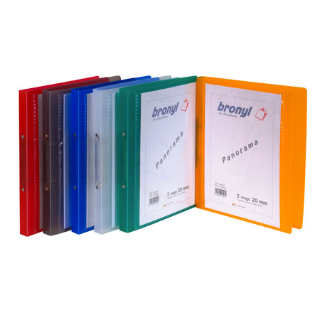 Bronyl Panorama - customizable ring binder (2 rings) - clear coloured PP - A4 - 25mm spine