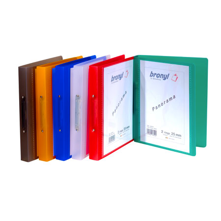 Bronyl Panorama - customizable ring binder (2 rings) - clear coloured PP - A4 - 35mm spine