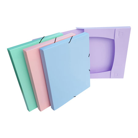 Bronyl Pastel - Ranking box - PP - rubber band fastening - A4 - 25mm spine - associated colours