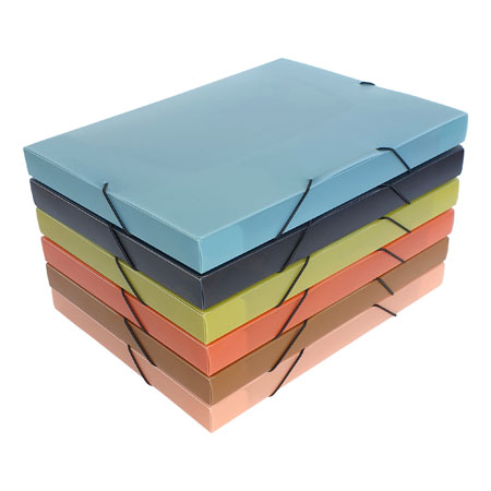 Bronyl Terra Translucent - Ranking box - PP - rubber band fastening - A4 - 25mm spine - associated colours