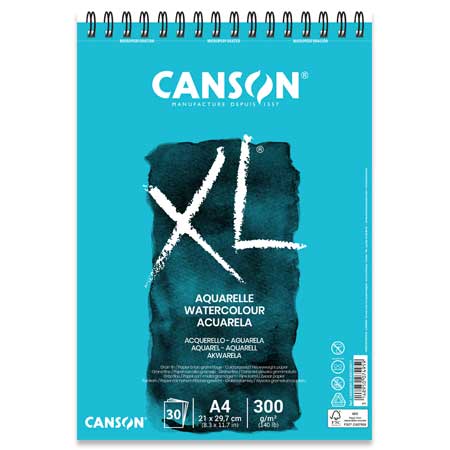 Canson XL Aquarelle - bloc aquarelle spiralé - 30 feuilles 300g/m² - grain  fin - Schleiper - e-shop express