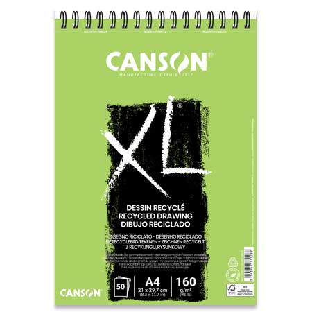 Canson XL Recycled - bloc dessin spiralé - papier recyclé - 160g/m² -  Schleiper - e-shop express