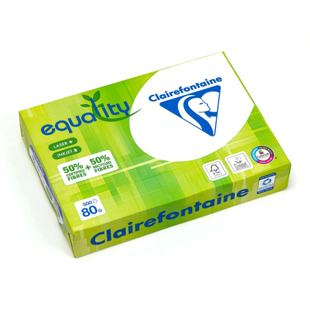 Clairefontaine Equality - multifunctioneel papier - A4 - 80g/m² - riem 500 vellen - 50% gerecycleerd - wit 161 CIE