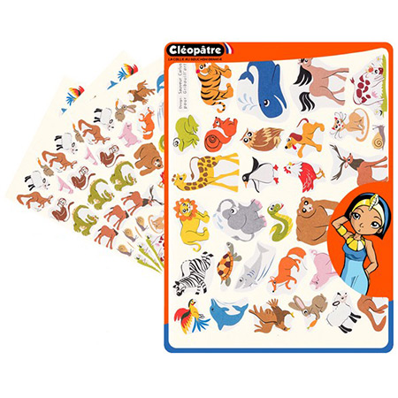 Cléopâtre 124 removable stickers - animals - 18 to 34mm