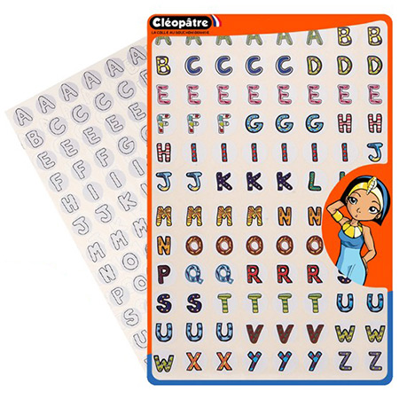 Cléopâtre 192 removable stickers - alphabet - 18 to 34mm