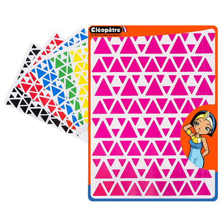 Cléopâtre 1024 removable stickers - triangles - 8 colours - 12, 14 & 18mm