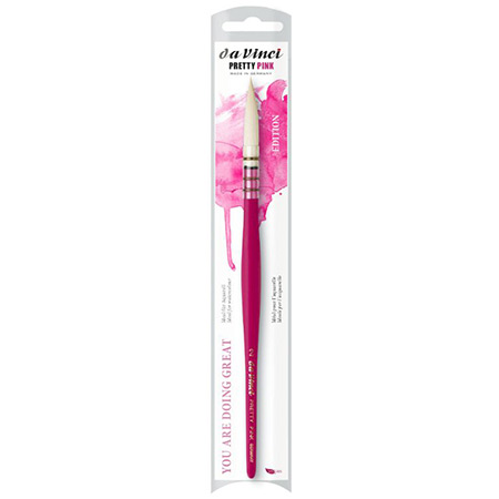 Da Vinci Pretty Pink Edition - brush series 494 - white and wavy synthetic fibres - pointed mop - short handle - n.2