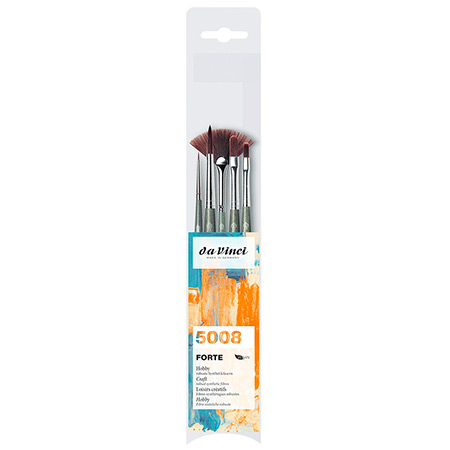 Da Vinci Forte - set of 5 hobby brushes - synthetic fibres - assorted shapes - short handle