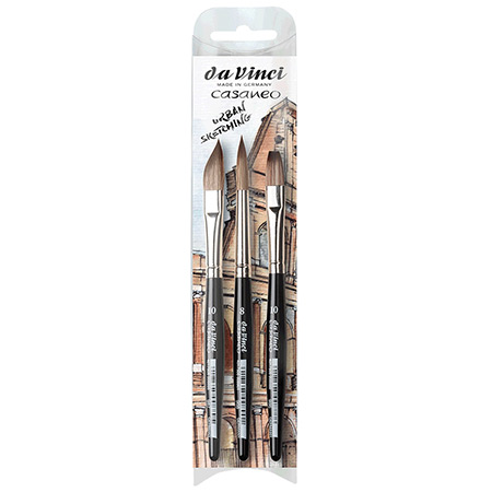 Da Vinci Casaneo XS Urban Sketching - set of 3 brushes - synthetic fibres - assorted shapes - extra short handle