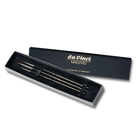 Da Vinci Maestro - gift box - set of 3 watercolour brushes - klinsky sable hair - round - short handle