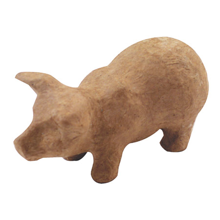 Decopatch Papier-maché beeldje - 12cm - staand varken - - Complete online catalogus