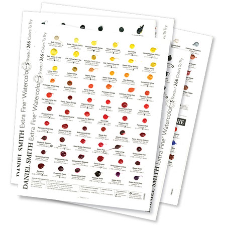 Daniel Smith Extra-Fine Watercolor Dot Card - colour samples - 266 watercolours + 22 gouache