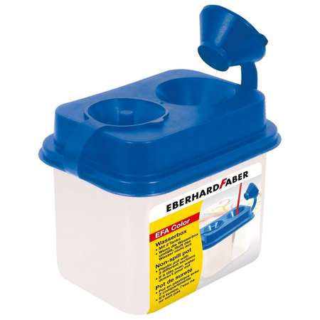 Eberhard Faber Water pot - with 2 compartments and leak-proof lid - blue