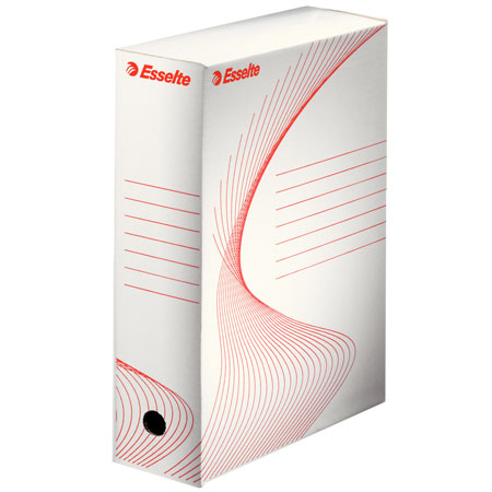 Esselte Boxy - filing box - cardboard - 25x35cm - 10cm spine - white and red