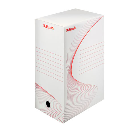 Esselte Boxy - filing box - cardboard - 25x35cm - 15cm spine - white and red