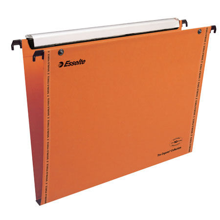 Esselte VMG VisioPlus - box of 25 suspension files - cardboard 240g/m² - spacing 330mm - 30mm base - orange