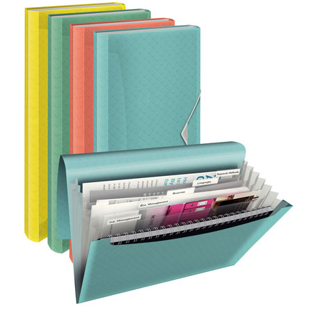 Esselte Colour'Breeze - plastic expandable file - A4 - 6 compartments - rubber band fastening - associated colours