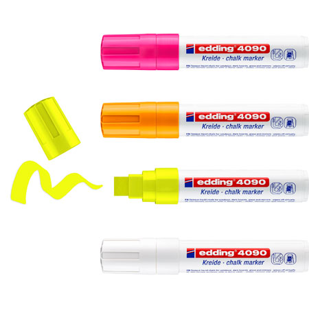 Edding 4090 Chalk Marker - marqueur craie liquide - effaçable - pointe  biseautée (4/15mm) - Schleiper - e-shop express