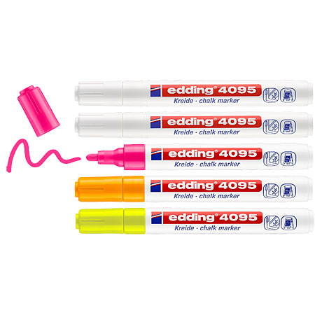 Edding 4095 Chalk Marker - marqueur craie liquide - effaçable - pointe  ogive moyenne (2-3mm) - Schleiper - e-shop express