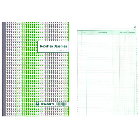 Exacompta Duplicate book - recettes dépenses - 21x29,7cm - 50