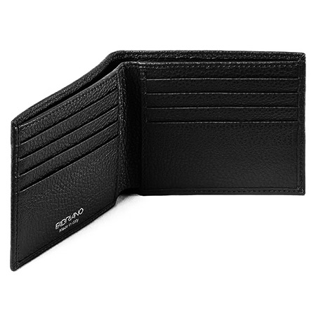 Fabriano Uomo - leather wallet - 11x9.6cm - black