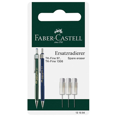 Faber Castell Pakje van 3 vervanggommen voor vulpotlood TK-Fine