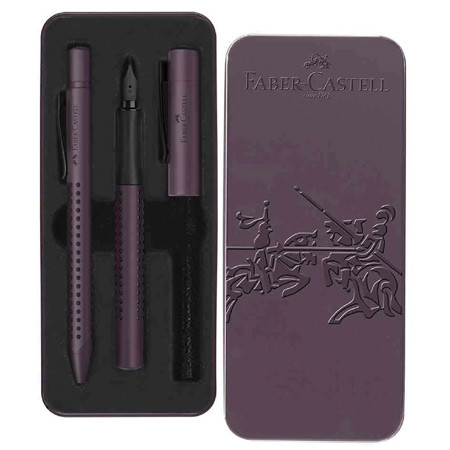 Faber Castell Grip 2011 - kartonnen doos - medium balpen & vulpotlood - berry editie